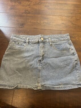 Amazon Light Blue Denim Mini Skirt